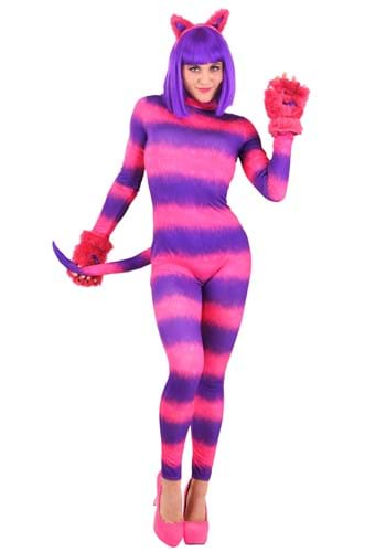 Fantasia Gato Sexy Cheshire  para mulheres- Sexy Cheshire Cat Bodysuit fro Women