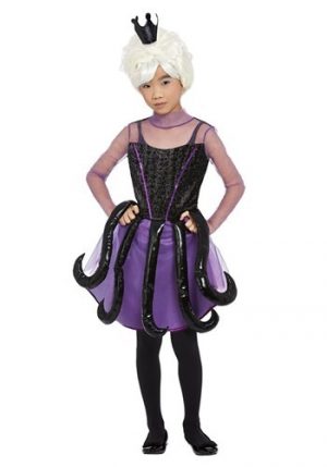 Fantasia de bruxa do mar Úrsula  para meninas – Girls Sea Witch Costume Dress