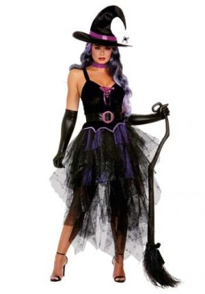 Fantasia de bruxa sexy feminina -Women’s Purple Sexy Witch Costume