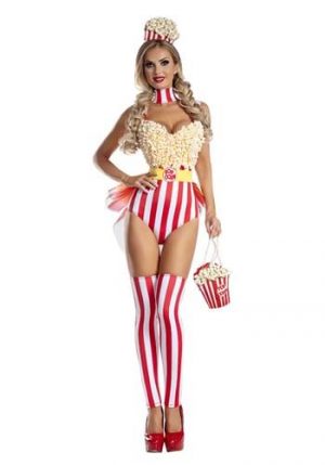 Fantasia de pipoca para mulheres – Popcorn Babe Costume for Women