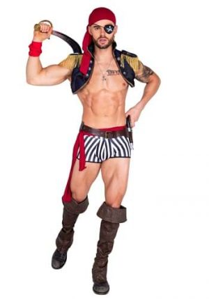 Fantasia masculina sexy de pirata – Men’s Sexy Captain Hunk Halloween Costume