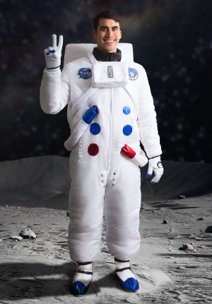 Fantasia autêntica de astronauta para adulto + Capacete espacial deluxe